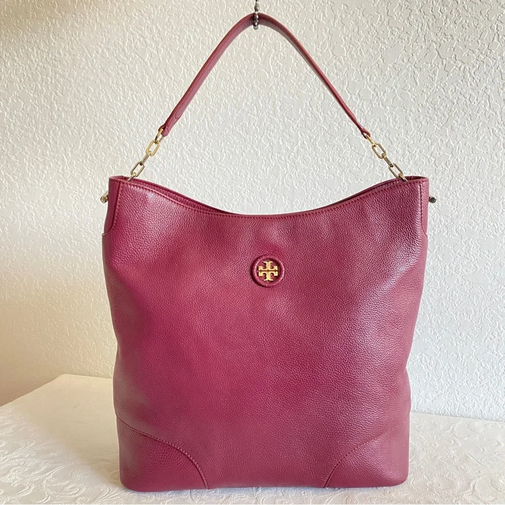 Tory Burch burgundy hobo bag